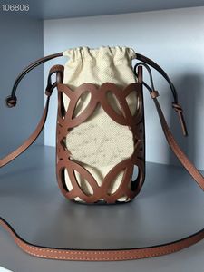 2023 Loowo haut de gamme nouveau logo creux sac de téléphone portable sac à bandoulière pour femme en cuir de veau rétro 922B sac de designer portefeuille sac à rouge à lèvres rafraîchissant et doux 20 cm