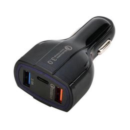 2023 Hoge kwaliteit 3 ​​Ports QC3.0 USB Autolader Hot Sell PD Type-C Port USB CAR-adapter met Smart IC voor smartphones