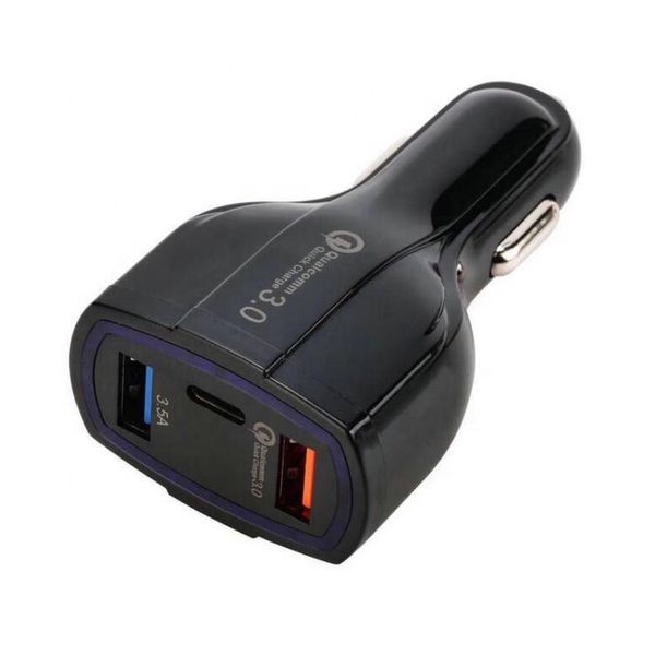 2023 haute qualité 3 Ports QC3.0 USB chargeur de voiture vente chaude PD type-c Port USB adaptateur de voiture avec Smart IC pour téléphones intelligents