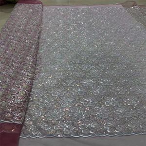 2023 Tissu africain de tulle nigérian africain avec paillettes Lacets Lacets Couture Net Tissu Robes Prom Robes CD2603 CD2603
