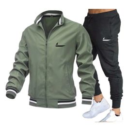 2023 Vêtements de haute qualité Printemps Automne Designer Survêtement Hommes Veste à glissière Ensembles Mode Hommes Baseball Coupe-vent Pantalon Sportswear À Manches Longues Survêtement Ensemble