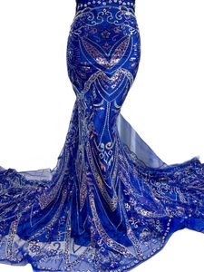 2023 Haute qualité broderie français dentelle tissu paillettes broderie perlée net matériel robe de mariée africaine couture artisanat nigérian fête costumes de mariage YQ-9011