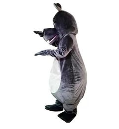 2023 costumes de mascotte d'hippopotame gris chaud de haute qualité pour adultes cirque noël tenue d'halloween costume de déguisement