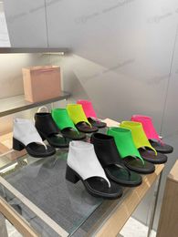 2023 Haute Qualité Miu En Cuir Tong Boot Sandale Designer Rome Chaussures Pour Femmes Zipper Cheville Mode D'été Femmes Bottes Sandales De Luxe Plate-Forme Clip Toe Talon Haut 35-39