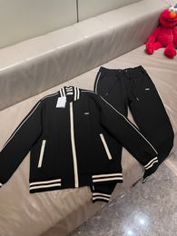 2023 Haute qualité Hommes Coton Designer Survêtement SlongSleeve Casual Sportsuit Taille asiatique M-3XL Couleur noire