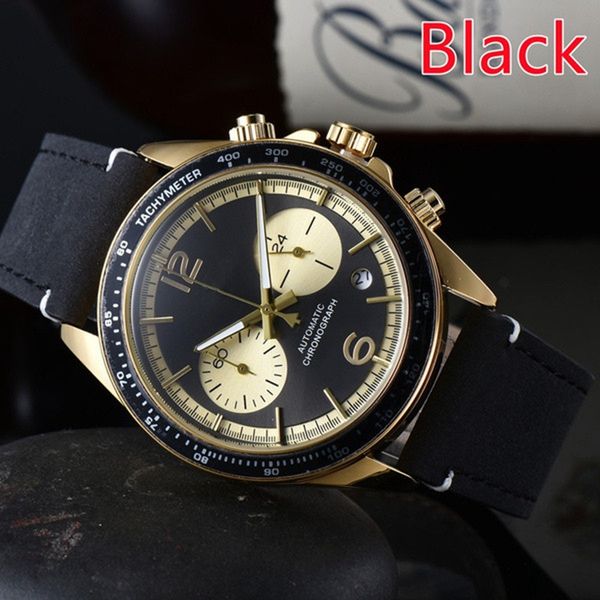 2023 montres de luxe pour hommes de haute qualité Série à six points Tous les cadrans fonctionnent Montre à quartz pour hommes Top européen Marque de luxe Ceinture en cuir chronographe horloge Fashion Round