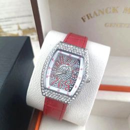 2023 Hoogwaardige herenvrouwen Kijk Volledige diamant Iced Rieme Designer Franck Muller horloges kwarts Moving Paarliefhebbers Liefhebbers Klokpolspoltje