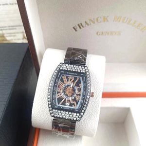 Haute Qualité Hommes Femmes Montre Plein Diamant Glacé Sangle Designer FRANCK MULLER Montres Mouvement À Quartz Couple Amoureux Horloge Montre-Bracelet Cadeaux Moissanite Pour Les Femmes