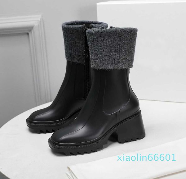Bottes de pluie imperméables noires de haute qualité, chaussures Welly d'extérieur, 2023