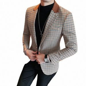 2023 Hoge Kwaliteit Pak Mannen Britse Stijl Premium Eenvoudige Elegante Fi Busin Tuxedo Casual Gentleman Blazer Profial F2xy #
