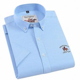 2023 Camisa de hombre de verano de alta calidad Camisa de manga corta Oxford 100% Cott Camisa Fi Formal Busin Trabajo Causal Camisas w4nJ #