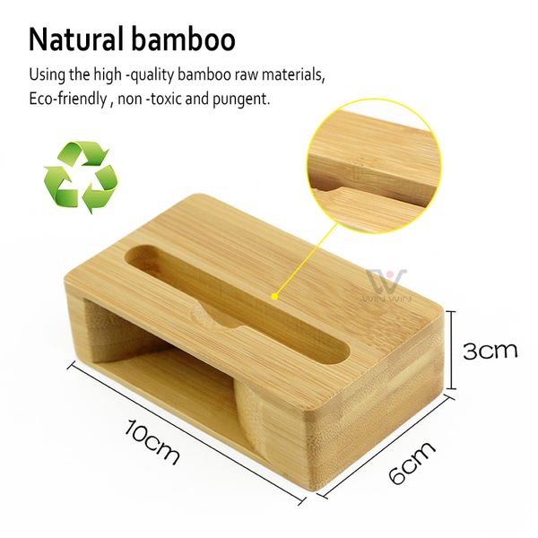 2023 Venta al por mayor de alta calidad, soporte de madera de bambú para teléfono móvil, altavoz, decoración de escritorio, altavoz con logotipo personalizado, madera