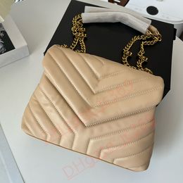 2023 Bolso de mujer de alta calidad Diseñador de moda Bolsos de lujo Bolso de mensajero de cuero real Cadena hombro crossbody Solapa clásica Monedero de mujer Tamaño MM 23 * 17 cm