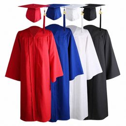 2023 Escuela secundaria Licenciatura Académica Dr. Estudiante Graduati Vestido Sombrero Borla Cremallera V Cuello Suelto Graduati Traje Licenciatura Vestido 28sk #