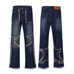 2023 High Street Rage Patchwork Pantalon de jeans masculin lavé Bandle de jeans Bandle