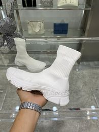 2023 High-top Slanke taille Dikke zolen Sokken Schoenen Voor Mannen En Vrouwen Designer Zwart Wit Geel Paris Sneakers