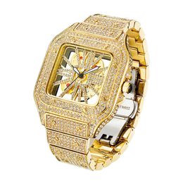 Luxury de alta calidad Moissanitediamond Watch VVS Hip Hop Jewelry Personalización Mira de lujo Moissanite Diamond Busto Down Watch For Men