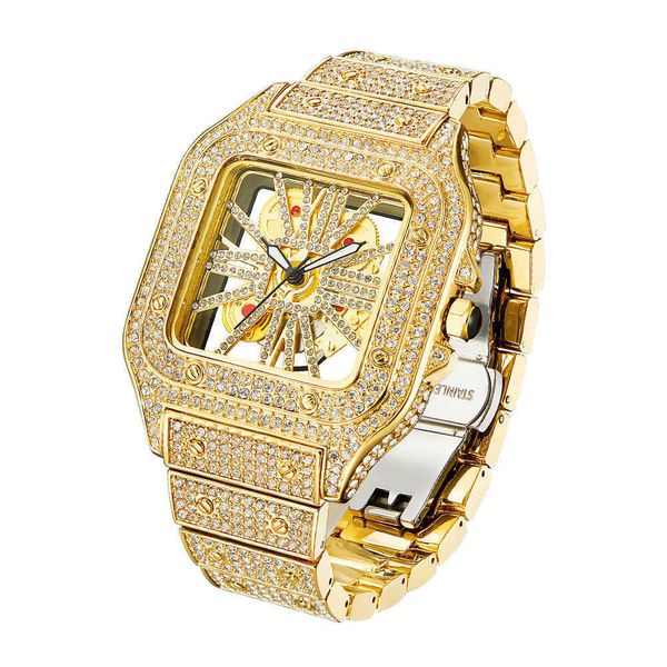 Luxury High Quality MoissaniteDiamond Watch VVS Hop Hop Bijoux Personnaliser Watch Luxury Moisanite Diamond Bust Down Down pour les hommes