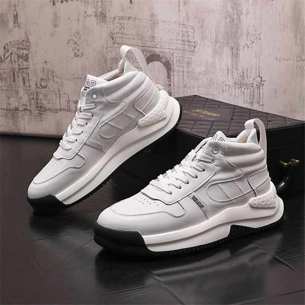 2023 Hip Hop Blanc Chaussures Pour Hommes Hiver Haut Baskets En Cuir Mâle Bottillons Imperméables Homme Adolescent Garçons Mode Entraîneur Chaussures De Sport