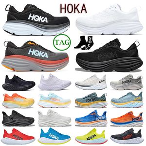 2023 Hoka Hoka sur Cloud Bondi 8 Chaussures de course Hommes Hokas Femmes Designer Baskets Triple Noir Goblin Bleu Anthracite Chaussure de randonnée Run Sports de plein air Runner Formateurs