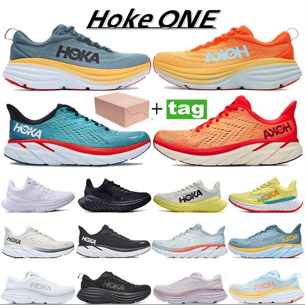 2023 HOKA ONE ONE Bondi 8 Zapatillas para correr Botas locales Tienda en línea Entrenamiento Zapatillas Estilo de vida aceptado Absorción de impactos Carretera Diseñador para mujer zapatos para hombre Eur 36-45