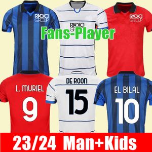 Hogar lejos 2023 2024 Atalanta BC camisetas de fútbol KOOPMEINERS HOJLUND L.MURIEL BOGA MALINOVSKYI MIRANCIHUK Camisa ILICIC DUVAN PASALIC uniforme de fútbol