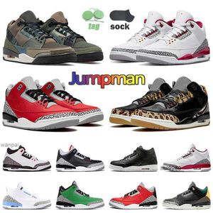 2023 Hot Big Size US 13 Heren Dames Basketbalschoenen Jumpman3s Black Cat Se Unite Fire Cardinal Red Animal Instinct UNC Blue Cool GreyJORDON JORDAB