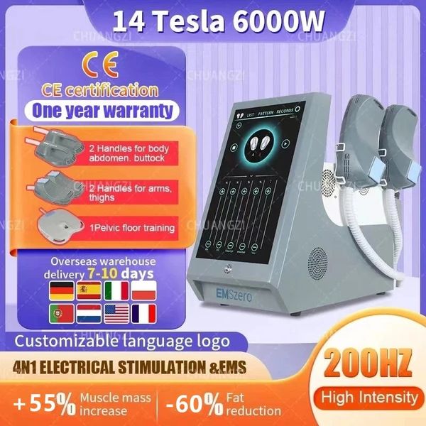 2023 HOT EMS-culpt Machine EMSZERO RF Equipo de belleza moldeador para quemar grasa EMSzero 13 Tesla HI-EMT Nova Máquina de estimulador muscular electromagnético con 2/4/5 mangos RF