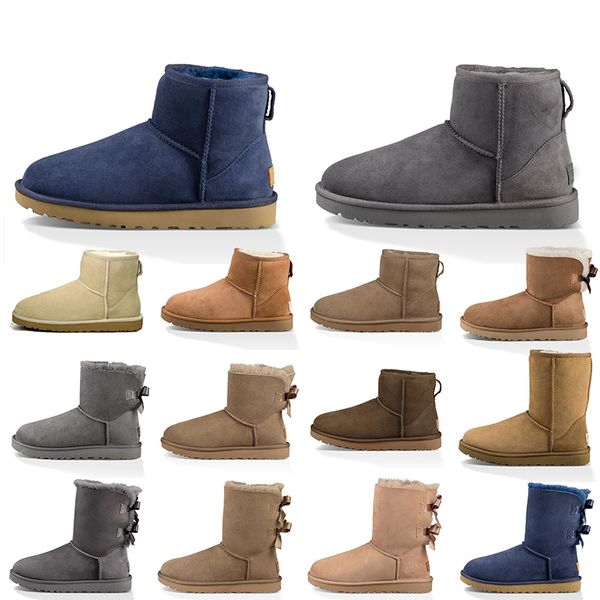 2023 Hot Fluff boots Botines Zapatilla de algodón para mujer Zapatos de diseñador de piel de castaño Diapositivas de mujer de piel de oveja Moda tazz mini bota tobillo nieve Botines Cuero cálido