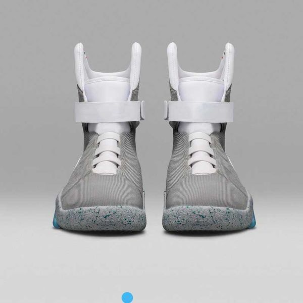 2023 HOT Limited Sale Automatic Laces Chaussures Air Mag Sneakers Marty Mcfly's Led Back To The Future Glow In The Dark Grey Mcflys Man Sports Taille 38-46