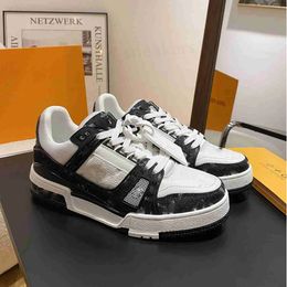 2023 Hot Luxury Trainer Sneakers schoenen afdrukken Modemerk Designer Heren schoenen Echt lederen sneaker maat 38-45 RG18