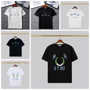 2023 Hot Mens Designer Vêtements Célèbre T-shirt Lettre Imprimer Col Rond Manches Courtes Noir Blanc Mode Hommes Femmes T-shirts