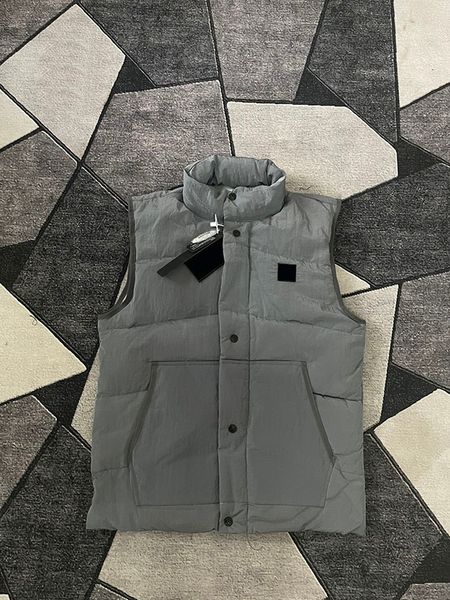 2023 Vente chaude Designers de marque vestes en pierre Nylon bicolore 80 doublure intérieure en velours appuyant sur l'étiquette laser collier étiquette duvet de canard Island gilet manteau