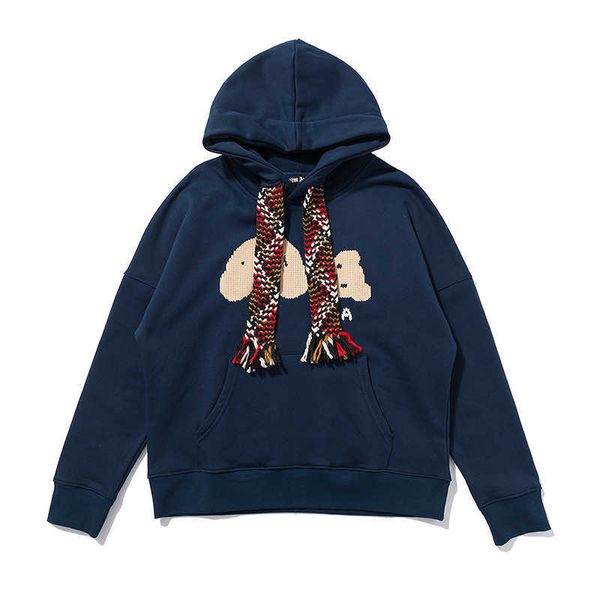 2023 gran oferta marca de moda PA Angel otoño e invierno nueva sudadera con capucha de oso bordado con felpa y suéter de hip hop suelto grueso