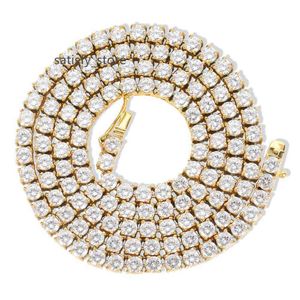 2023 Hot Sale Hoge kwaliteit 14K 10K geel goud 925 Sterling Silver D VVS Moissanite Chain Tennis Necklace for Women