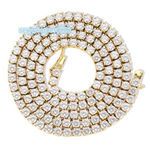 Réussir le test GRA offre spéciale de haute qualité 14K 10K or jaune 925 argent Sterling D vvs Moissanite chaîne collier de Tennis pour les femmes