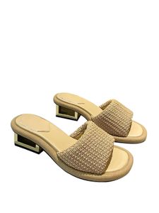 2023 Hot SaleDesigner Pantoufles Pantoufles tressées Slip sur des sandales avec diapositive en forme triangulaire classique kaki chaussure de plage avec boîte