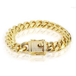 2023 Hot Sales Roestvrij staal Miami Cuban Link Bracelet 18K Gold PLATED VOOR MENS Women