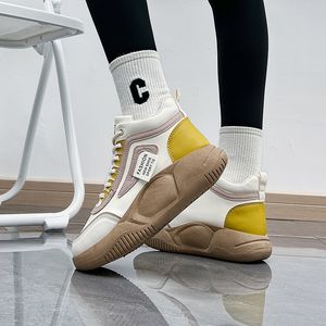 2023 venda quente sapatos casuais designer mulheres moda tênis meninas rendas outdoot couro amarelo verde plataforma treinadores frete grátis tamanho 35-40