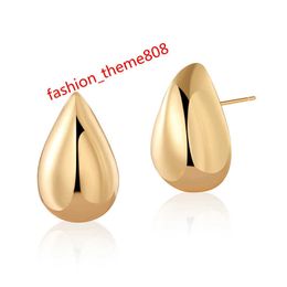 2023 Hot Selling Creative Water Drop Stud Europe en America Fashion Brass 18K Gevulde gouden oorbellen voor dames sieraden