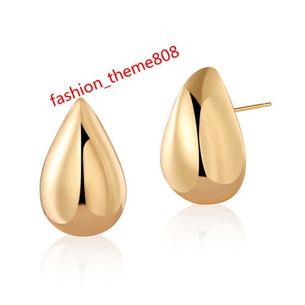 2023 Venta en caliente Europeo creativo de agua Europa y América Fashion Brass 18K Pendientes de oro llenos de joyas para mujeres