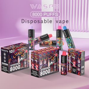 2023 Hot Selling Vapor Kit Waspe Disposable Vape Desechable 8000 Puffs Vape Pod Pen Oplaadbare batterij Elektronische sigaretten Vaper