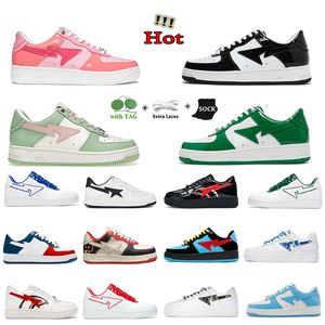 2023 Hot sports confortables Casual Chaussures Designer Sk 8 Platform Sneakers Sta Cuir Verni Vert Noir Blanc Bleu Rose pour Hommes Femmes Baskets Joggin taille 36-45