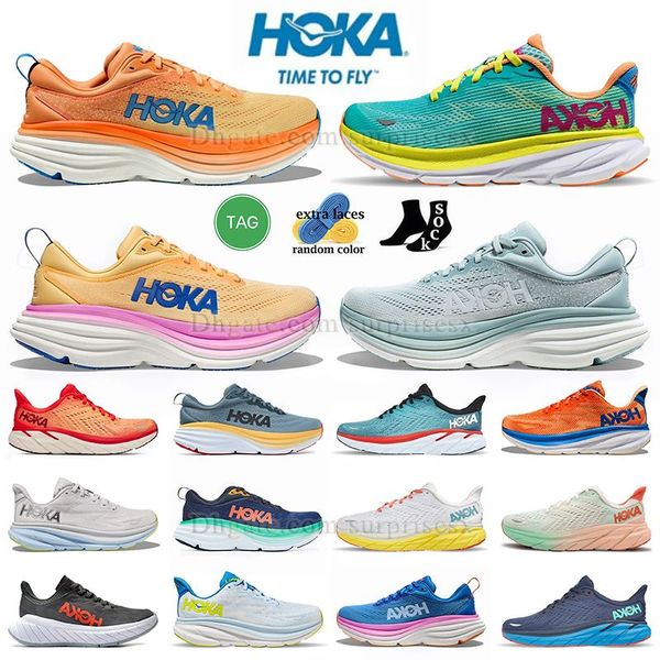 2023 Hot Top Running Shoes Hokas Bondi 8 Impala Mock Orange Clifton 8 9 Evening Primrose Zapatillas de deporte para mujer para hombre Zapatos para caminar Plataforma Entrenadores Tamaño grande EE. UU. 12 13 EUR 46 47