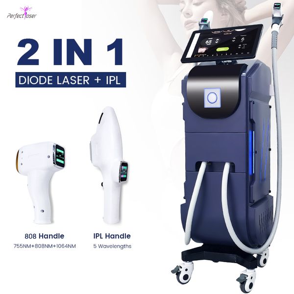 Vertical OPT 808nm Diode Laser Épilation Machine d'élimination des rides Laser Dispositif de rajeunissement de la peau Système de refroidissement Utilisation de salon de beauté