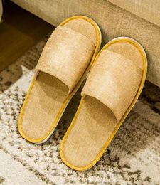 2023 Hotel Disposable Cotton Linn non glissé Invités Hospitality Home Consuable Hotel Slippers Wholesale 812 5