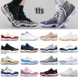 2023 Hotsale Jumpman 11s zapatos de baloncesto para hombre jumpman11 diseñador de costura de cuero vintage instinto animal gris fresco nuevo bajo violeta puroJORDON JORDAB
