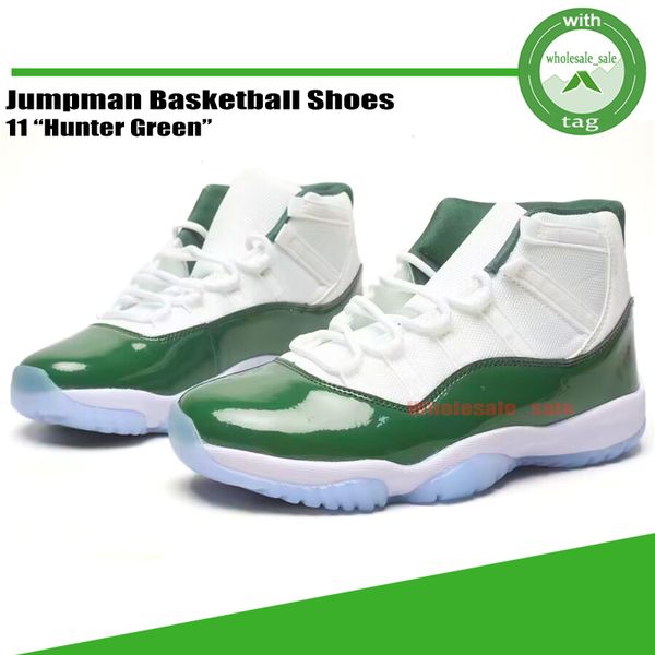 2023 Hunter Green 11 Chaussures de basket-ball 11s Jumpman Hommes Designer Baskets Gratitude Napolitain Concord DMP Cool Gris Cerise Noir Jaune UNC Grape Formateurs Taille 36-47