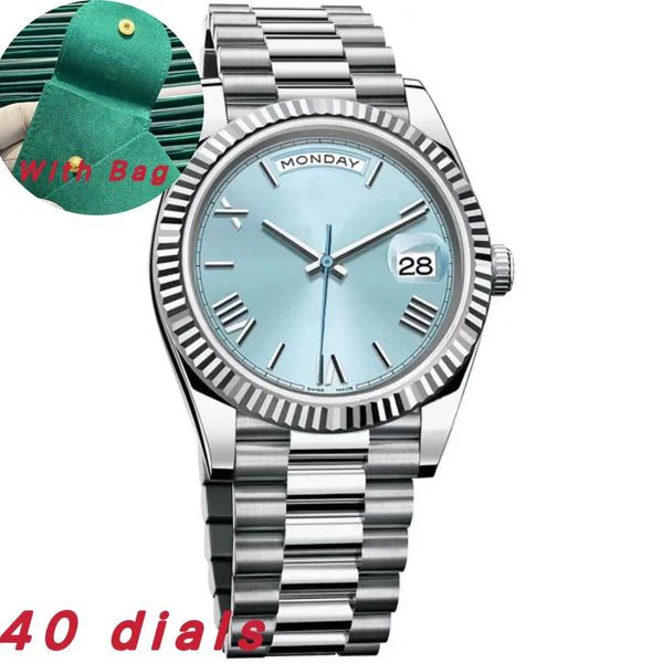 8215 Mouvement Ice Blue Calan Day / Date Watches 41mm Mens Watch 36 mm WoeNns Watch de haute qualité Orologio Relojes Montre avec sac Sapphire Verre