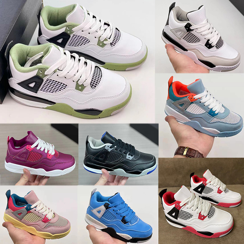 2023 Infant Jumpman 4S Kinder Basketballschuhe Bred Boy Girl Sneaker Kleinkinder Mode Baby Trainer Kinderschuhe Athletic Outdoor Walking GRÖSSE 26-35